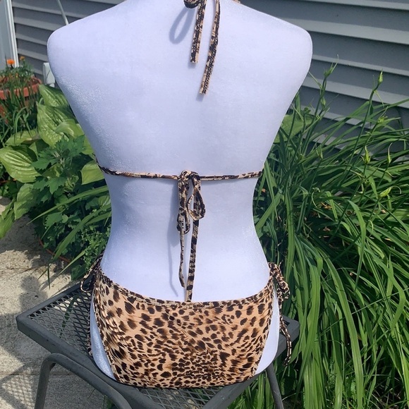 Leopard Print String Bikini - Picture 3 of 8